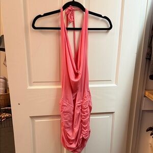 Indah Pink Halter Neck Dress